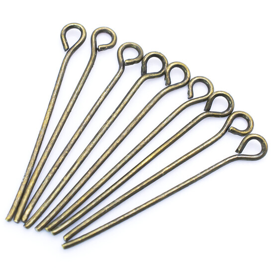 Булавки Пины с петелькой 40х0,7 мм Бронзовый +-200 шт. 31 г
