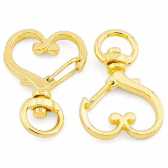 Карабин в форме Сердца 23,5х34х3 мм 1 шт. Золотистый яркий