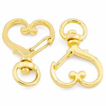Карабин в форме Сердца 23,5х34х3 мм 1 шт. Золотистый яркий
