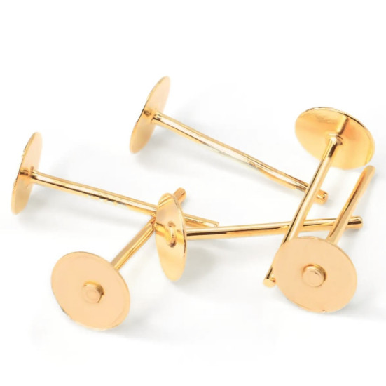 Основа для серьг Гвоздики 12х4 мм 50 пар Золотистый