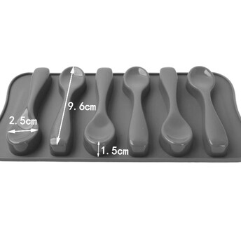 Форма силиконовая 6 чайных ложек Bakery 21х10,5х1,5 см 1 шт. Серый