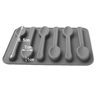 Форма силиконовая 6 кофейных ложек Bakery 14х10х1 см 1 шт. Серый