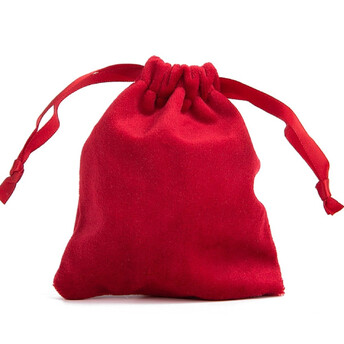 Подарочный мешочек из велюра 8х10 см (+-5 мм) 1 шт. Красный