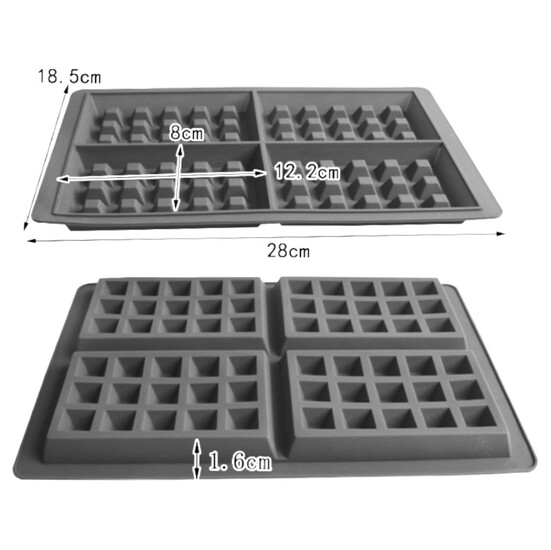 Форма силиконовая 4 вафли 28х18,5х1,6 см Ø 8х12,2 см 1 шт. Красный