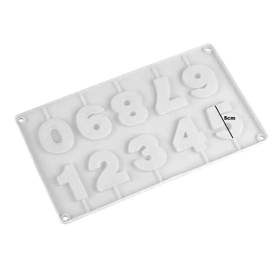 Форма силиконовая Цифры 10 яч. 29х16,5 см Ø 5х0,5 см 1 шт. Прозрачный