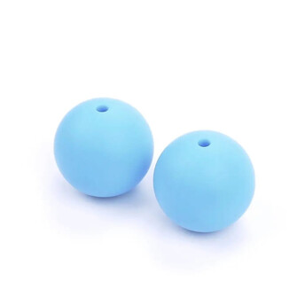 Бусина Шар силиконовая для грызунков 15 мм Ø 2 мм 10 шт. Небесный