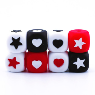 Бусина Символ силиконовая для грызунков 12х12 мм Ø 2 мм 1 шт. Разных цветов