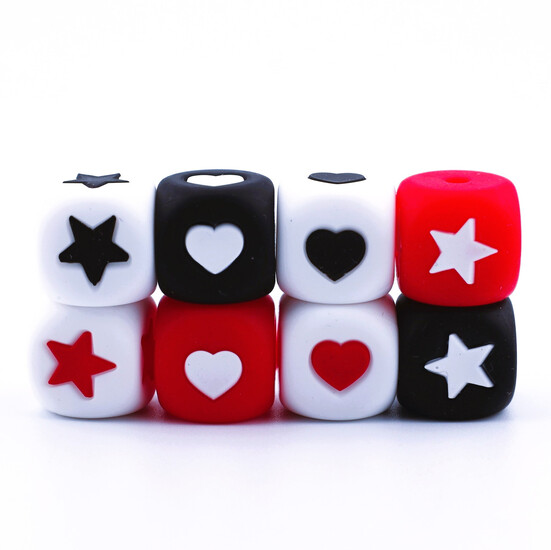 Бусина Символ силиконовая для грызунков 12х12 мм Ø 2 мм 1 шт. Разных цветов