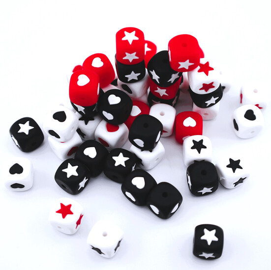 Бусина Символ силиконовая для грызунков 12х12 мм Ø 2 мм 1 шт. Разных цветов