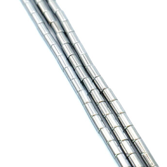 Бусины Боченок Гематит 3х5 мм Серебристый 40 см +-80 шт.