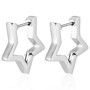 Серьги Конго Star нерж.сталь 20х20х3 мм 1 пара Платиновый