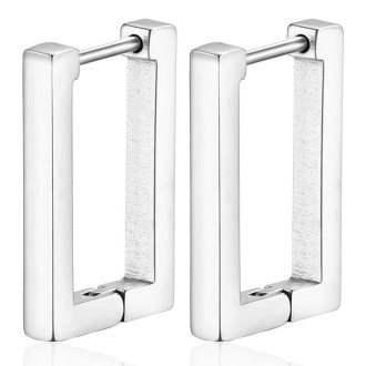 Серьги Конго Rectangular нерж.сталь 17х13х3 мм 1 пара Платиновый