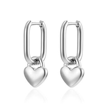 Серьги Конго Love нерж.сталь 24х12х2 мм 1 пара Платиновый