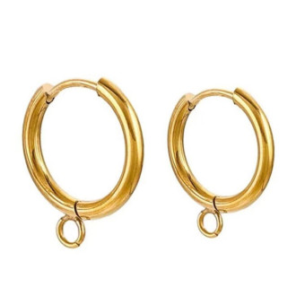 Серьги Конго Simple нерж.сталь 20х2,5 мм Ø 14 мм 1 пара Золотистый