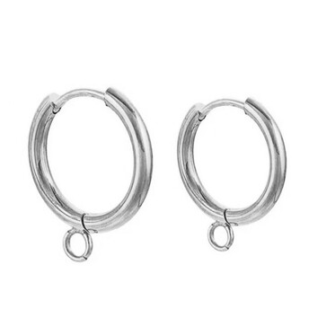 Серьги Конго Simple нерж.сталь 20х2,5 мм Ø 14 мм 1 пара Платиновый