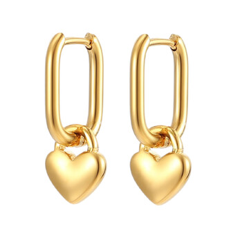 Серьги Конго Love нерж.сталь 24х12х2 мм 1 пара Золотистый