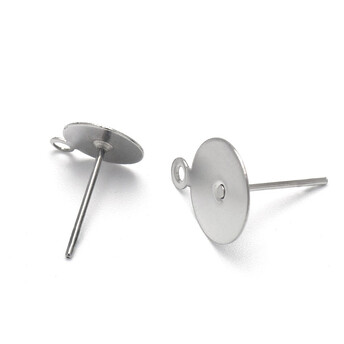 Основа для серьг Гвоздики с петельками 12х12х15,4 мм 50 пар Платиновый