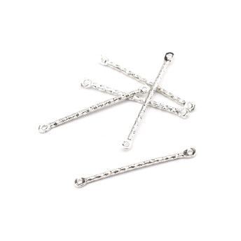 Коннектор Палочка стержень рифленый 20х1,2 мм +-100 шт. Серебристый