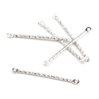 Коннектор Палочка стержень рифленый 25х1,2 мм +-100 шт. Серебристый