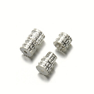 Замок закрутка винтовой для бижутерии 7х4 мм Ø 0,8 мм 20 шт. Серебристый