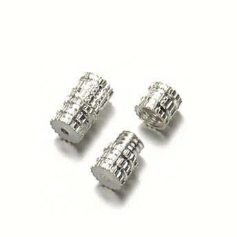 Замок закрутка винтовой для бижутерии 7х4 мм Ø 0,8 мм 20 шт. Серебристый