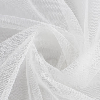 Ткань фатин мягкий евросетка LuxFabric нейлон 1,60 м 1 м Белый