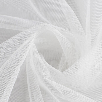 Ткань фатин мягкий евросетка LuxFabric нейлон 1,60 м 1 м Белый