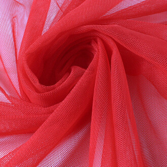 Ткань фатин мягкий евросетка LuxFabric нейлон 1,60 м 1 м Красный
