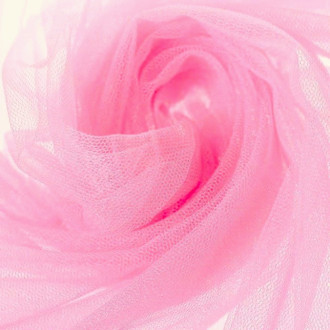 Ткань фатин мягкий евросетка LuxFabric нейлон 1,60 м 1 м Розовый неон