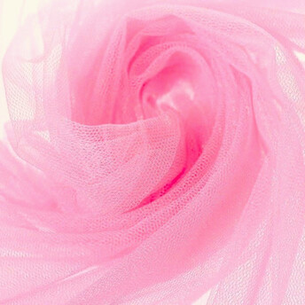 Ткань фатин мягкий евросетка LuxFabric нейлон 1,60 м 1 м Розовый неон