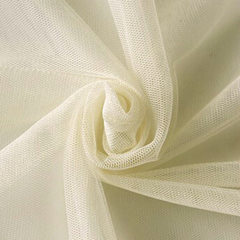 Ткань фатин мягкий евросетка LuxFabric нейлон 1,60 м 1 м Айвори