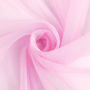 Ткань фатин мягкий евросетка LuxFabric нейлон 1,60 м 1 м Розовый светлый