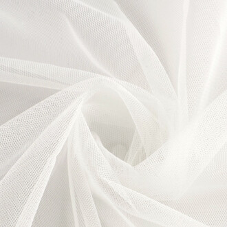 Ткань фатин супермягкий евросетка LuxFabric нейлон 1,60 м 1 м Молочный