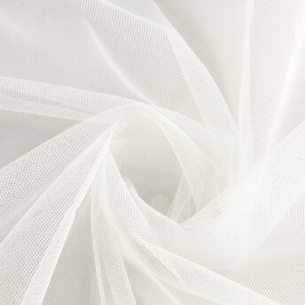Ткань фатин супермягкий евросетка LuxFabric нейлон 1,60 м 1 м Молочный