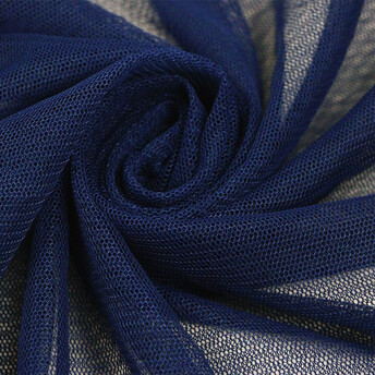 Ткань фатин мягкий евросетка LuxFabric нейлон 1,60 м 1 м Синий темный