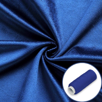 Ткань велюр LuxFabric полиэстер 330 г/м² 1,50 м 1 м + Нить полиэстер 360 м 1 шт. Электрик