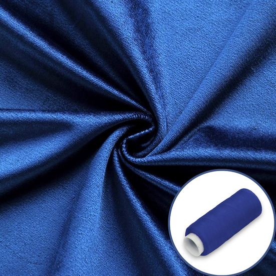 Ткань велюр LuxFabric полиэстер 330 г/м² 1,50 м 1 м + Нить полиэстер 360 м 1 шт. Электрик