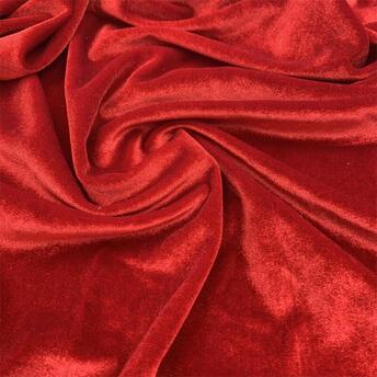Ткань бархат стрейч LuxFabric полиэстер 400 г/м² 1,65 м 1 м Красный