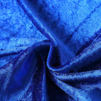 Ткань бархат стрейч LuxFabric полиэстер 400 г/м² 1,65 м 1 м Электрик