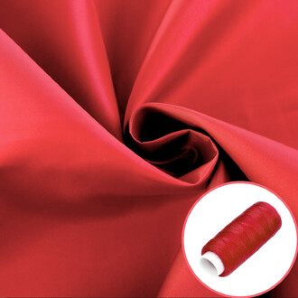 Ткань плащевая Канада LuxFabric 110 г/м² 1,50 м 1 м + Нить полиэстер 360 м Красный