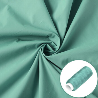 Ткань плащевая Канада LuxFabric 110 г/м² 1,50 м 1 м + Нить полиэстер 360 м Оливково-голубой