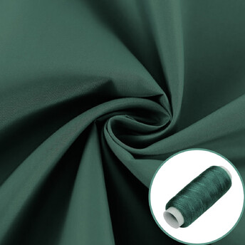 Ткань плащевая Канада LuxFabric 110 г/м² 1,50 м 1 м + Нить полиэстер 360 м Зеленый темный