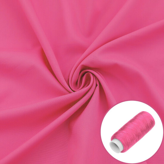 Ткань шифон LuxFabric 110 г/м² 1,50 м 1 м + Нить полиэстер 360 м Розовый