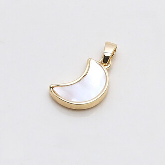 Кулон Moon с перламутром медный 18К позолота 20х10 мм 1 шт. Золото