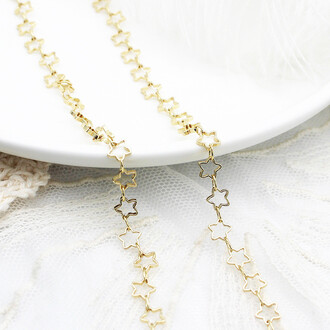 Цепь Star медная 18К позолота 5х0,9 мм 10 см Золото