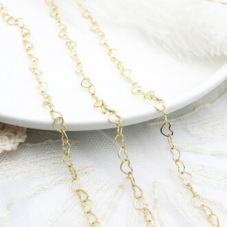 Цепь Heart медная 18К позолота 2,5х0,4 мм 10 см Золото