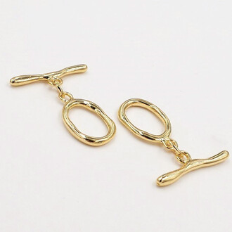 Замок тогл Pescara медный 18К позолота 28 мм/15,5 мм 1 шт. Золото