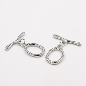 Замок тогл Pescara медный 28 мм/15,5 мм 1 шт. Белое золото