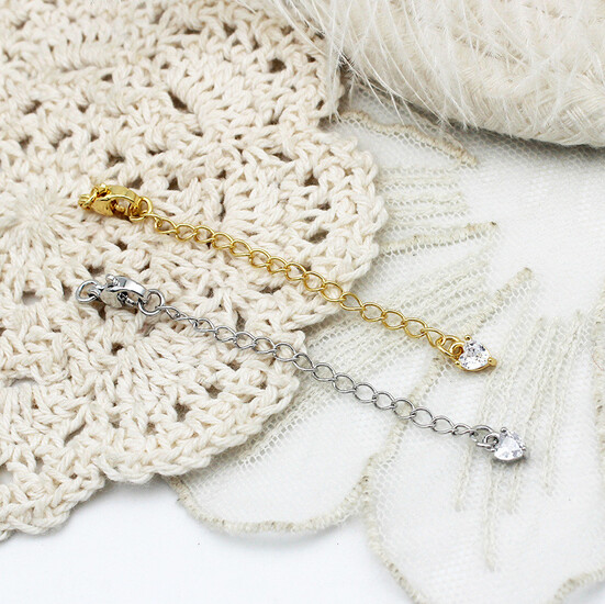 Удлинительная цепочка с карабином Crystal 18К позолота 0,5х60 мм/10 мм 1 шт. Золото