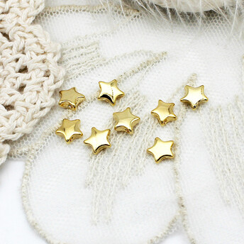 Бусина разделитель Star медная 18К позолота 7х7х4 мм 1 шт. Золото